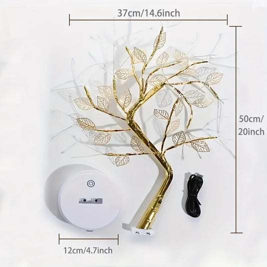 LED copper wire golden leaf light