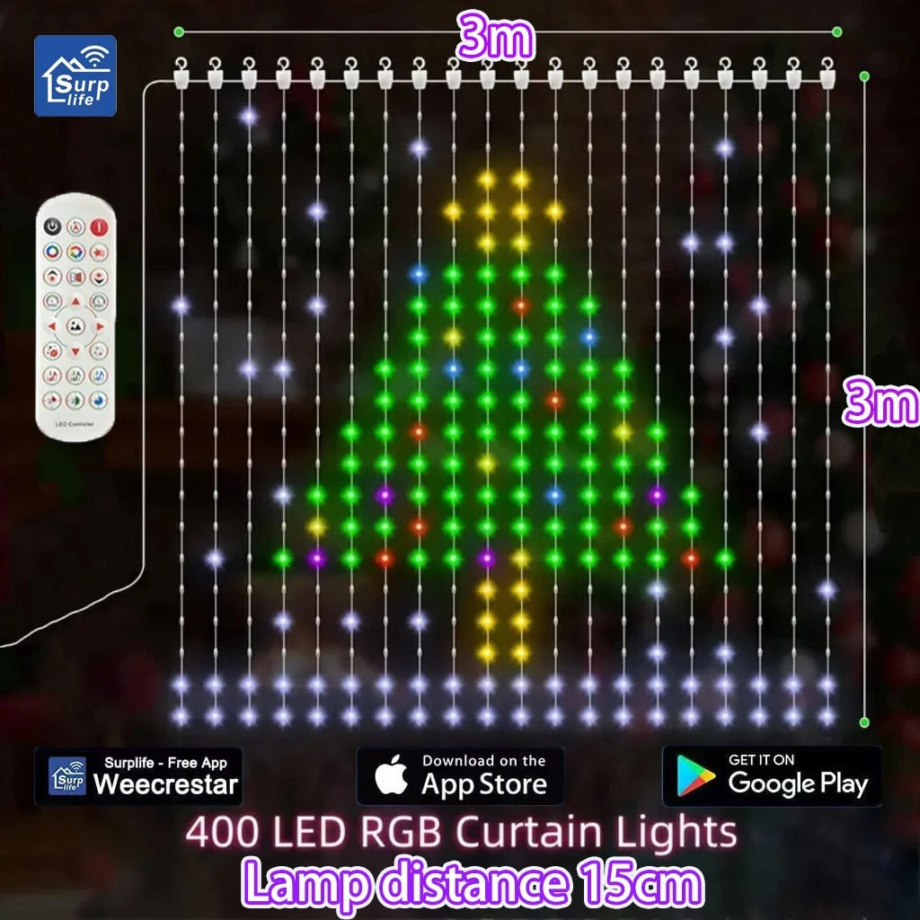 RGB Smart Curtain Lights with Bluetooth App