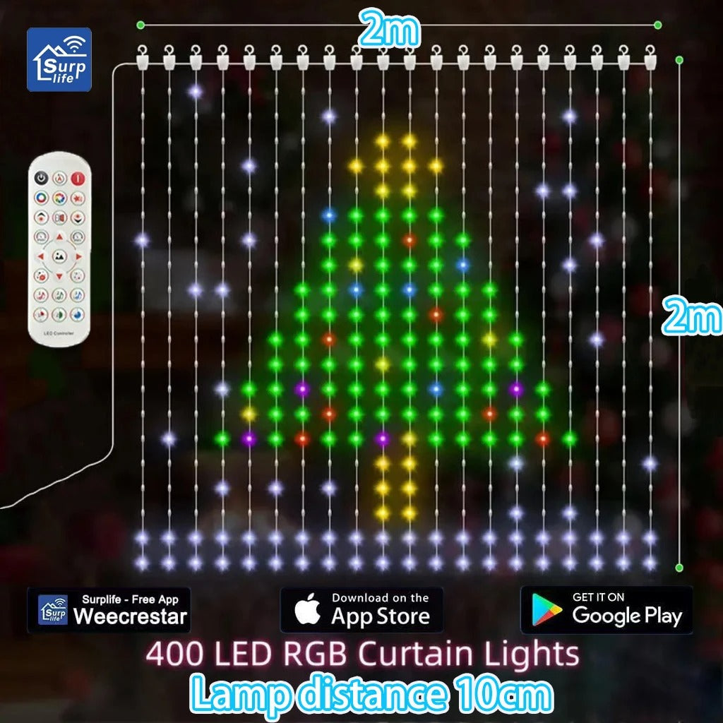 RGB Smart Curtain Lights with Bluetooth App