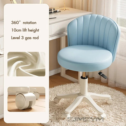 Leather Chair Shell Seat Adjustable Rotary Stool for Home