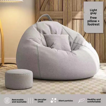 Lazy bean bag with footstool | Thick cotton cover |