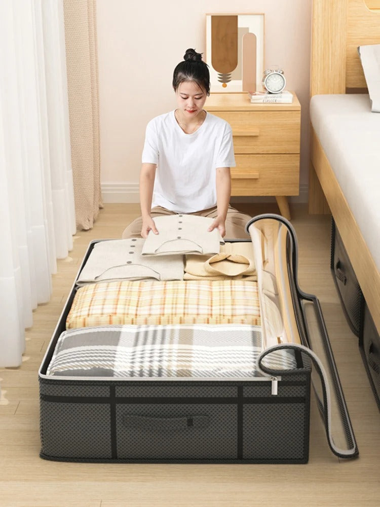 Bedroom dormitory organizer Under bed Foldable quilt clothes storage bag