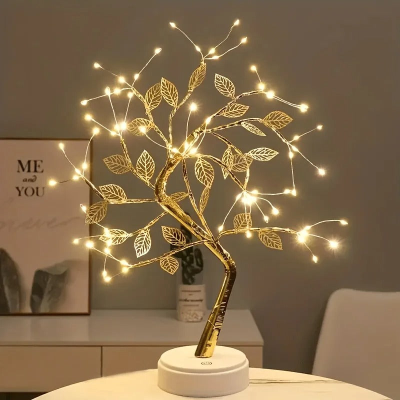 LED copper wire golden leaf light