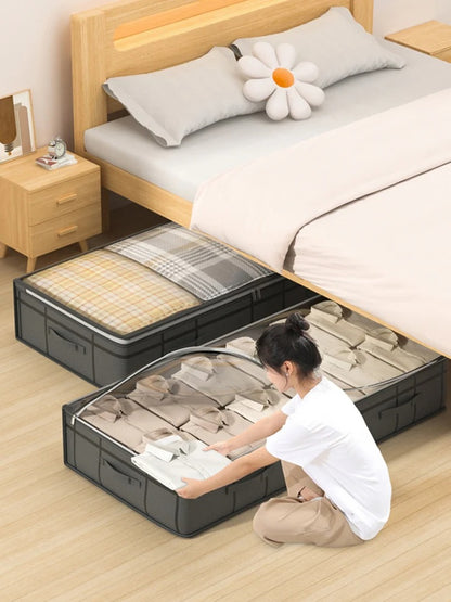 Bedroom dormitory organizer Under bed Foldable quilt clothes storage bag