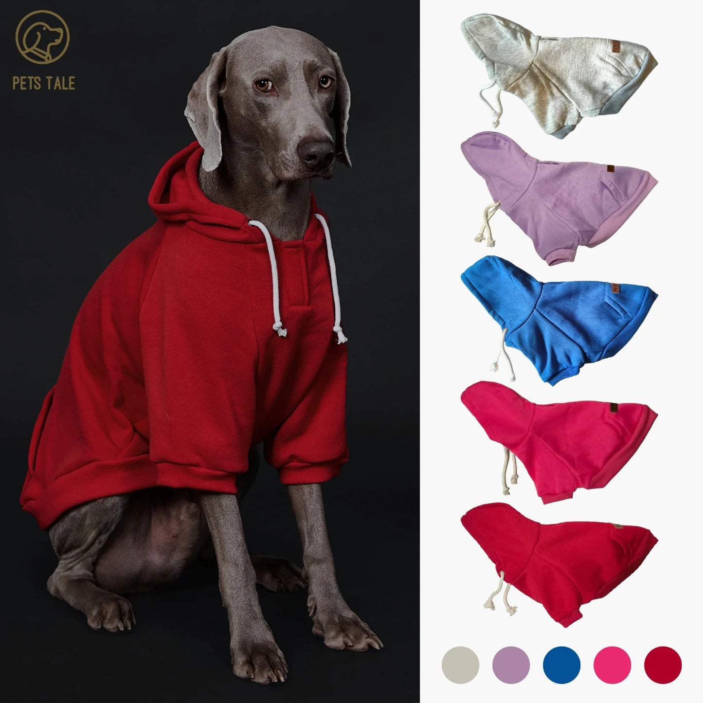 Solid Color Dog Hoodie with Pocket