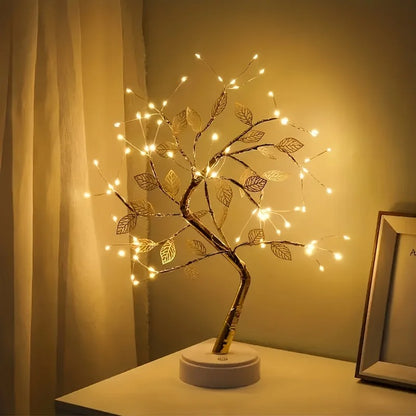 LED copper wire golden leaf light