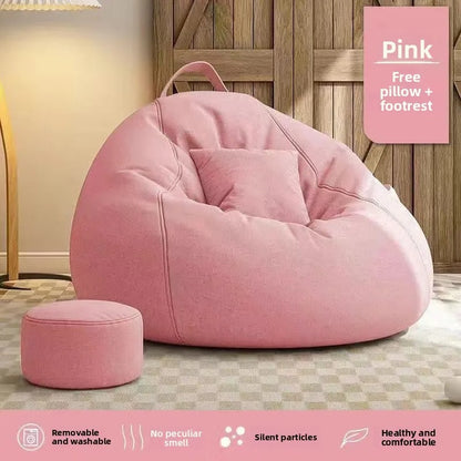 Lazy bean bag with footstool | Thick cotton cover |