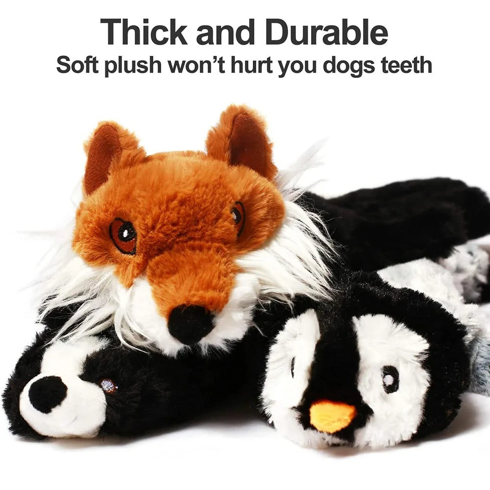 Funny Durable Animal No Stuffing Dog Toy with Squeakers