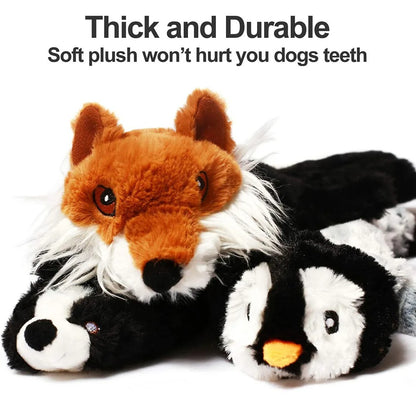 Funny Durable Animal No Stuffing Dog Toy with Squeakers