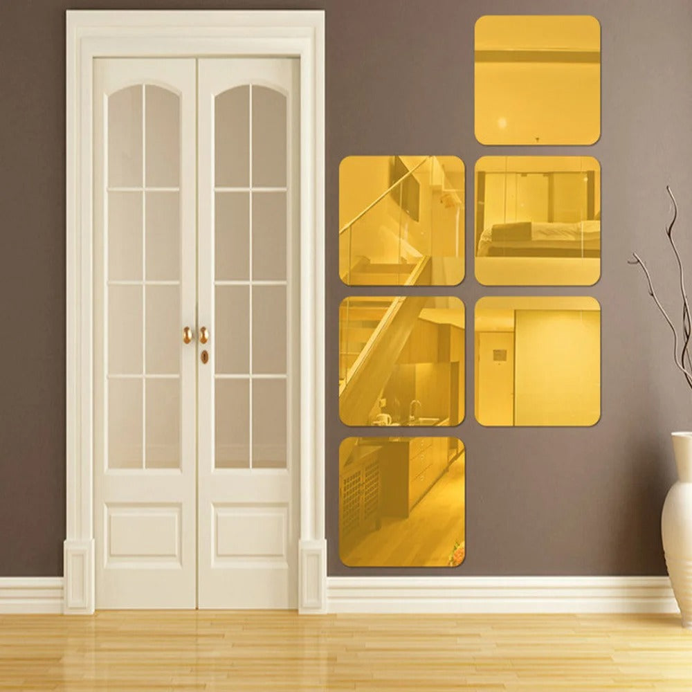 Self-adhesive 3D Square Acrylic Mirror 30cmX30cm