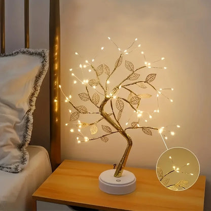 LED copper wire golden leaf light