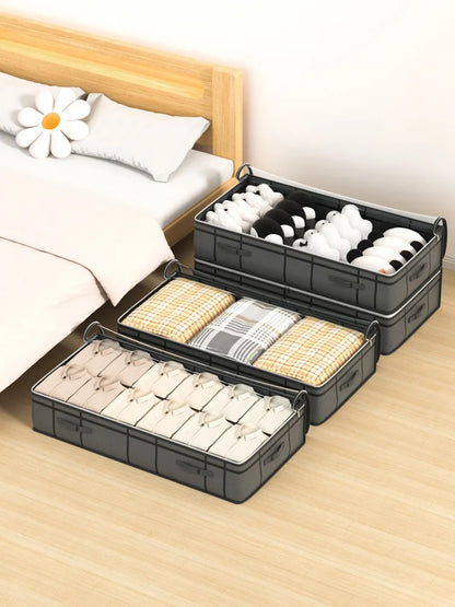 Bedroom dormitory organizer Under bed Foldable quilt clothes storage bag