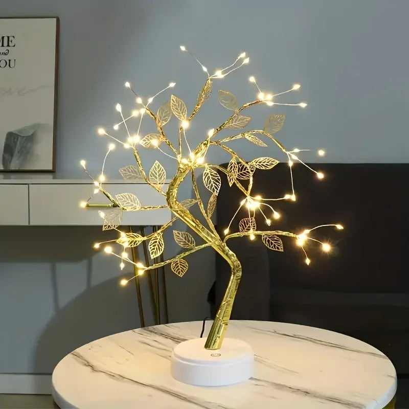 LED copper wire golden leaf light