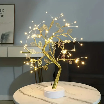 LED copper wire golden leaf light