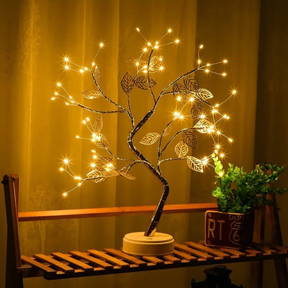 LED copper wire golden leaf light