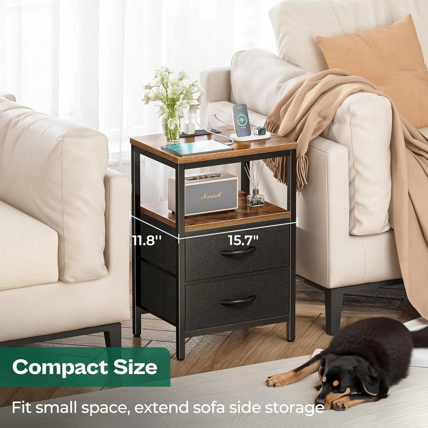 Nightstand with Charging Station