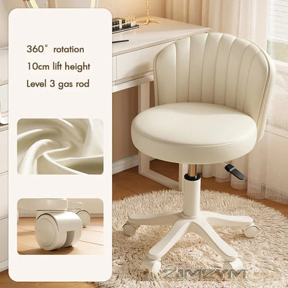 Leather Chair Shell Seat Adjustable Rotary Stool for Home